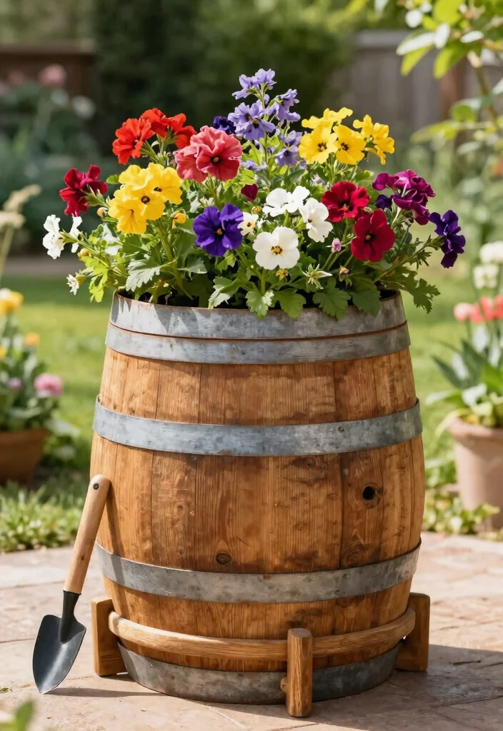 15 Whiskey Barrel Planter Ideas That Don't Rot or Fall Apart - 8. Elevated Planter for Easy Access 1