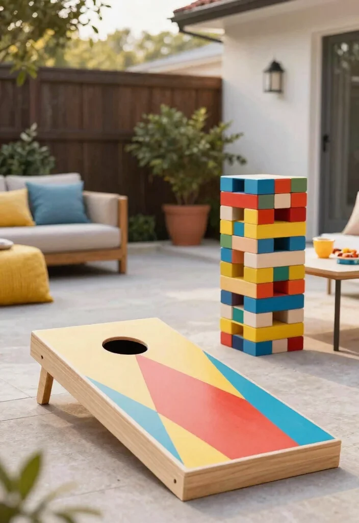 18 Apartment Patio Ideas for Renters Who Can't Drill or Install - 17. Outdoor Games 1