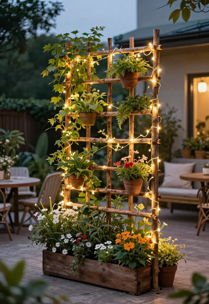 18 Apartment Patio Ideas for Renters Who Can't Drill or Install - 4. DIY Trellis 1