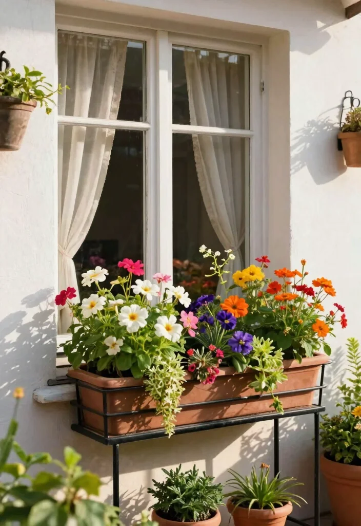 18 Apartment Patio Ideas for Renters Who Can't Drill or Install - 5. Window Boxes 1