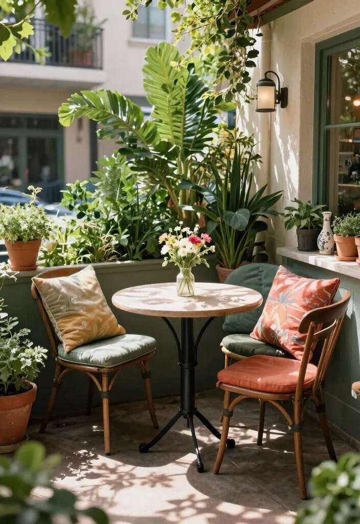 18 Apartment Patio Ideas for Renters Who Can't Drill or Install - 7. Small Bistro Set 1