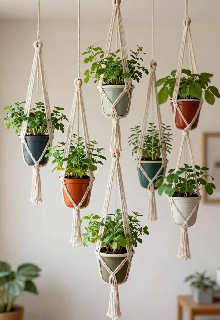 18 Farmhouse Shelf Decor Ideas That Fill Empty Walls on a Budget - 18. DIY Hanging Herb Garden 1