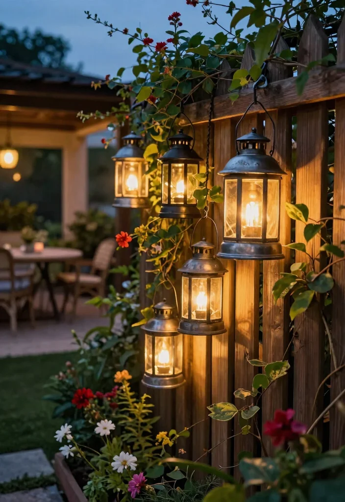 18 Solar Fence Light Ideas That Stay Lit Without Running New Wire - 1. Rustic Solar Lanterns for a Cozy Vibe 1