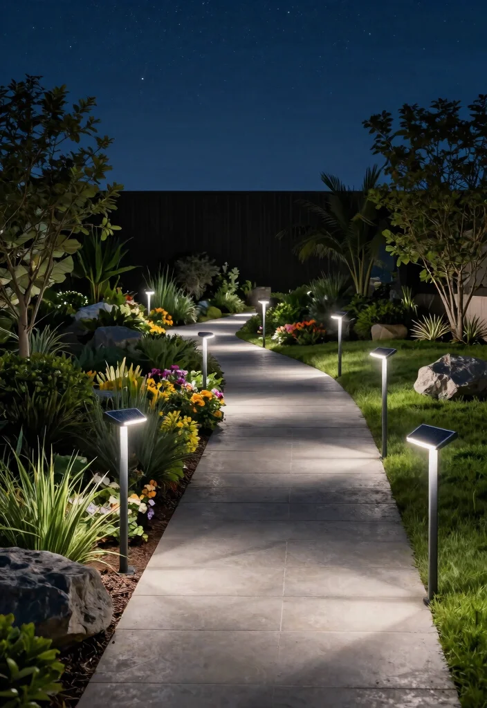 18 Solar Fence Light Ideas That Stay Lit Without Running New Wire - 3. Sleek Solar Spike Lights for Minimalists 1